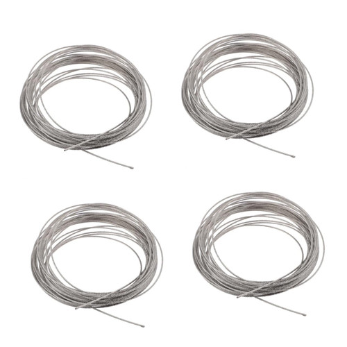 Mobestech 4pcs Steel Wire Clothesline Laundry Drying Line Clothes Line Wire Rope Deck Railing Cable Steel Cable TRS Cables Windproof Clothesline Hang to Dry 304 Stainless Steel Clothing