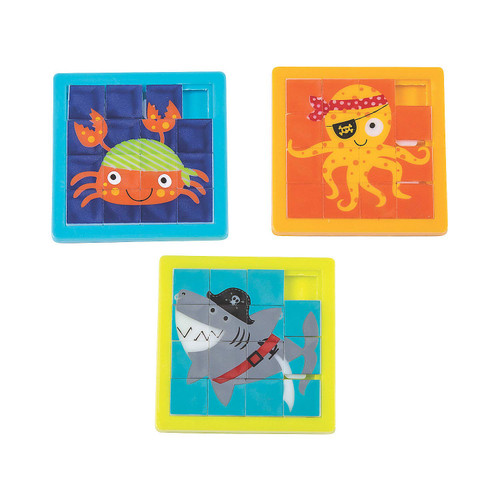 Fun Express Pirate Animals Slide Puzzle - Toys - 12 Pieces