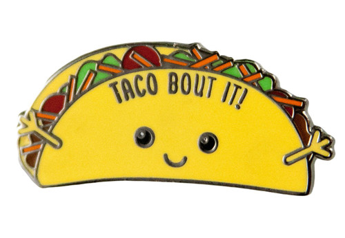 TINY BEE CARDS - "Taco Bout It" Funny Taco Pun Hard Lapel Enamel Pin