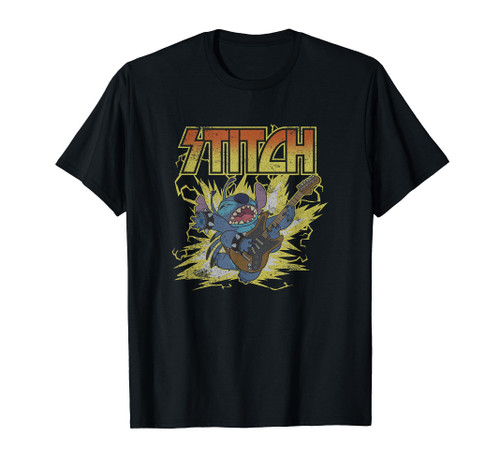 Disney Lilo & Stitch Hard Rocking Guitar Player Distressed T-Shirt