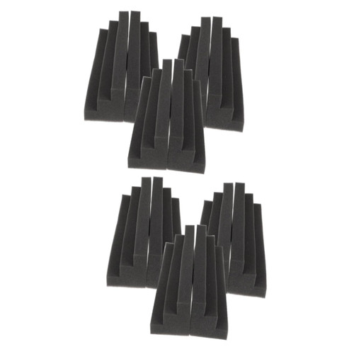 FAVOMOTO 12 Pcs Low Frequency Sound-absorbing Cotton Foam Sponge Keystone Wall Plate Foam Tiles Bass Traps Panel Acoustic Corner Block Corner Bass Traps Black Ktv Dumboard Acoustic Panels