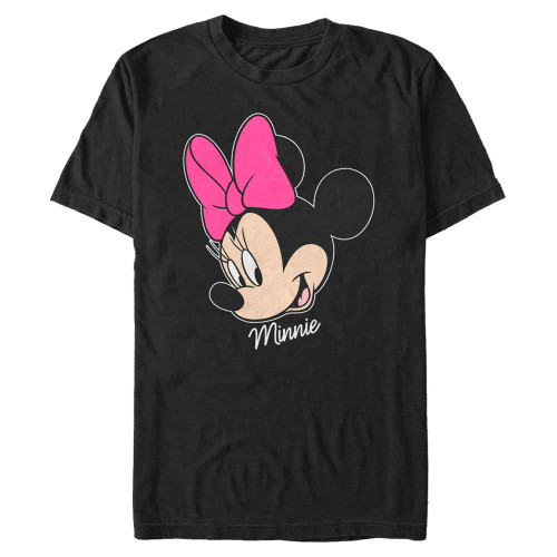 Disney Classic Mickey Minnie Big Face Men's Tops Short Sleeve Tee Shirt, Black, XX-Large Tall