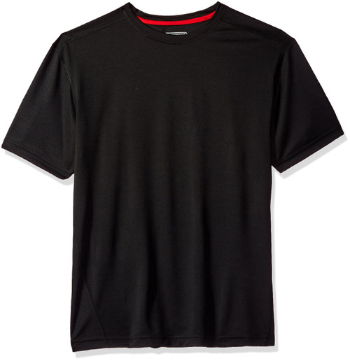 Smith's Workwear Men's Performance Crew T-Shirt,black/Red,Medium