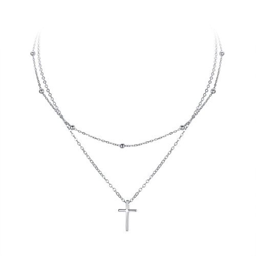BriLove 925 Sterling Silver Cross Religion Pendant Necklace Round Bead Blink Jewelry Gift for Mom Women Girls Daily Wear/Mothers Day/Valentines Day/Birthday/Christmas/Anniversary Clear Silver-Tone BriLove 925 Sterling Silver Cross Religion Pendant Necklace Round Bead Blink Jewelry Gift for Mom Women Girls Daily Wear/Mothers Day/Valentines Day/Birthday/Christmas/Anniversary Clear Silver-Tone