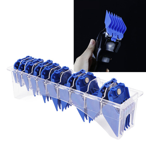 Hair Clipper Combs Guides,10pcs Professional Hair Clipper Guards Guide Combs Guides Hair Trimmer Hair Clipper Attachments Barber Replacement Combs Multiple Sizes Blue