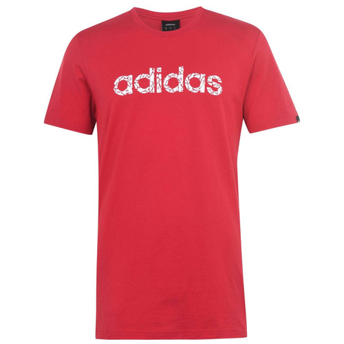 adidas mens Linear Camo Tee Red/White Small