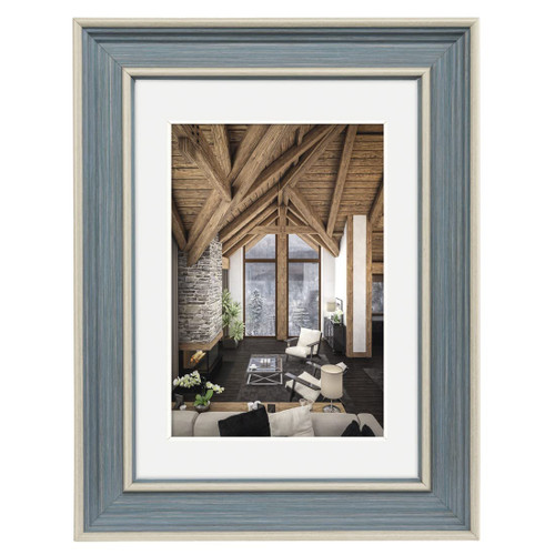 Hama Rustic Plastic Photo Frame, Grey/Blue, 10 x 15 cm