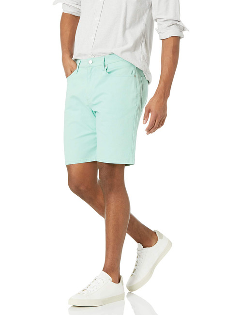 Amazon Essentials Men's Straight-Fit 9" Inseam Stretch 5-Pocket Short, Mint Green, 40