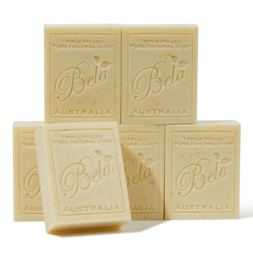 Bela, Almond, Natural Ingredient Soap Bars, Triple-French Milled Moisturizing Natural Soap Bars Gift Sulfate-Free (93g) 3.3 oz each - 6 Pack