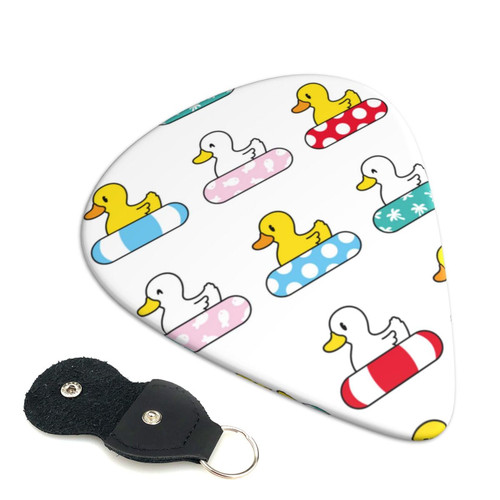 Duck Cute Guitar Picks Personalized Guitar Pick Ukulele Bass Picks Portable Guitar Accessories 0.71mm Guitar Picks For Acoustic & Electric Guitar With Guitar Pick Holder 6-pack