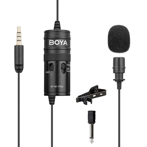 BOYA by-M1 Pro Professional Lavalier Microphone Omnidirectional Clip on Lapel Mic for DSLR Camera/Camcorders iPhone/iPad Android Smartphone PC Laptop