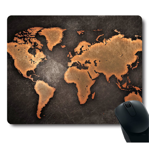 Vintage Black World Map Antique Decorate Mouse pad