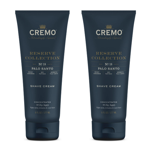 Cremo Barber Grade Palo Santo (Reserve Collection) Shave Cream, Astonishingly Superior Ultra-Slick Shaving Cream Fights Nicks, Cuts and Razor Burn, 6 Fl Oz (2 Pack) Cremo Barber Grade Palo Santo (Reserve Collection) Shave Cream, Astonishingly Superior Ultra-Slick Shaving Cream Fights Nicks, Cuts and Razor Burn, 6 Fl Oz (2 Pack)