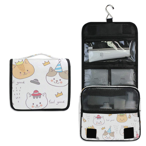Hanging Travel Toiletry Bag - Cartoon Cute Cat Cosmetic Makeup Bag Pouch Organizer for Women and Girls Waterproof Hanging Travel Toiletry Bag - Cartoon Cute Cat Cosmetic Makeup Bag Pouch Organizer for Women and Girls Waterproof