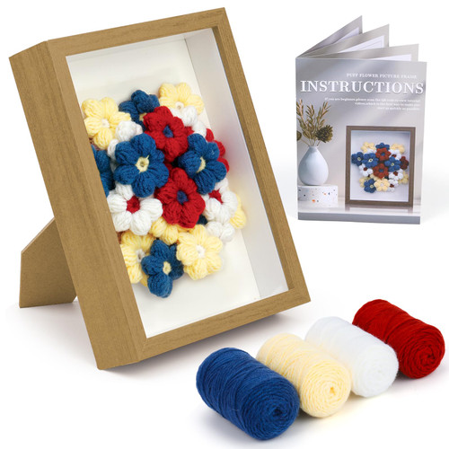 UzecPk Crochet Kit for Beginners, Crochet Kits, Knitting Kit, Crochet Photo Frame Bouquet Set with Step-by-Step Video Tutorials, Crochet Starter Kit for Beginners Adults DIY Craft Supplies