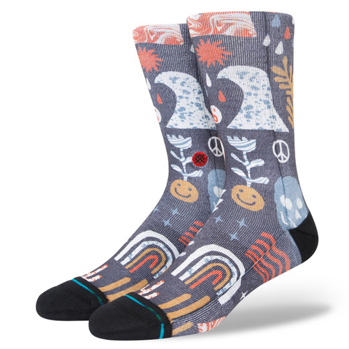 Stance Terrain Crew Socks (Large, Washed Black)