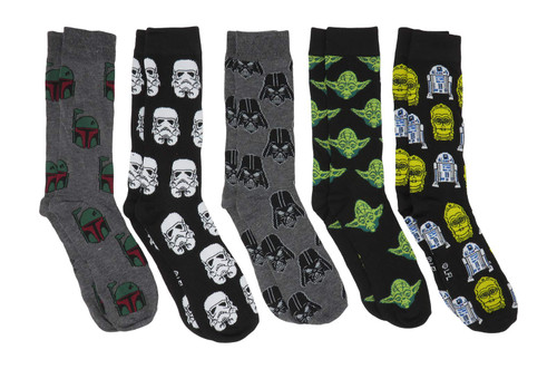 Hyp Star Wars Character Face Crew Socks 5 Pair Pack Hyp Star Wars Character Face Crew Socks 5 Pair Pack