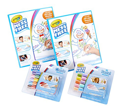 Crayola Color Wonder Markers and Paper, Mess Free Coloring, 60 Blank Coloring Pages & 20 Markers