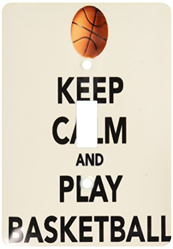 3dRose lsp_171918_1 Keep calm and play basketball. White and Black. NBA. - Single Toggle Switch