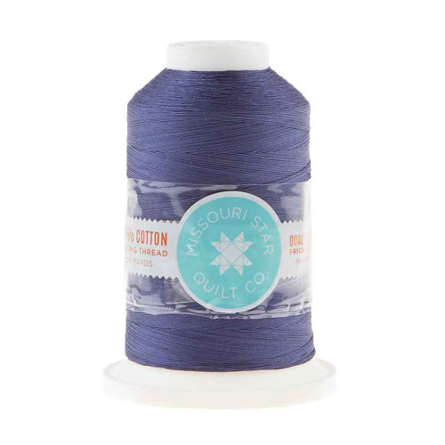 Missouri Star Cotton Sewing Thread - 3000yd Large Spool Double Mercerized Cotton Thread 50wt - Heavy Duty All Purpose Quilting Thread, Light Navy
