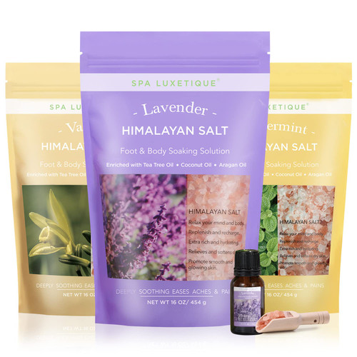 Bath Salts, Epsom Salts with Himalayan Bath Salt for Women Relaxing 3 Pcs Bath Sets for Women Gift Epsom Salt for Soaking Gift Set- 48oz Mother's Day Gifts for Relaxing