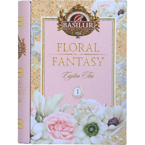 Basilur | Gift Tea Set | Floral Fantasy Volume 01 | Collectable Metal Tin Caddy | Pure Ceylon Green Leaf Tea with Hibiscus Flower, Peppermint and Rose flower| 100g /3.52 oz Basilur | Gift Tea Set | Floral Fantasy Volume 01 | Collectable Metal Tin Caddy | Pure Ceylon Green Leaf Tea with Hibiscus Flower, Peppermint and Rose flower| 100g /3.52 oz