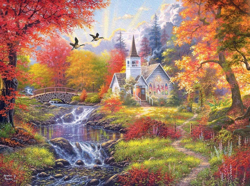 Woodland Church by Abraham Hunter 1000 Piece Puzzle