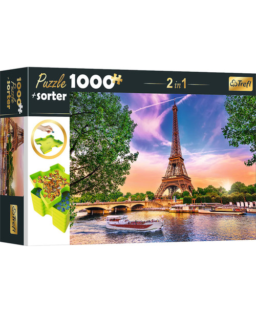 Trefl Red 1000 Piece Puzzle & Sorter - Sunset Over Paris Trefl Red 1000 Piece Puzzle & Sorter - Sunset Over Paris