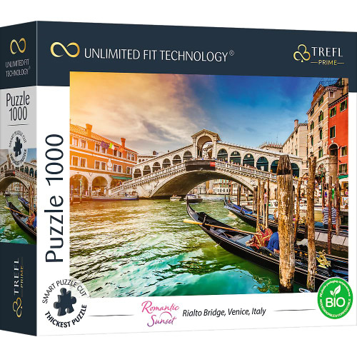Trefl Prime 1000 Piece Puzzle - Romantic Sunset: Rialto Bridge, Venice, Italy Trefl Prime 1000 Piece Puzzle - Romantic Sunset: Rialto Bridge, Venice, Italy