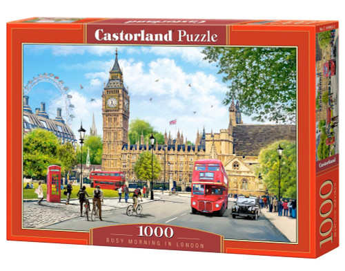 CASTORLAND 1000 Piece Jigsaw Puzzles, Busy Morning in London, United Kingdom, Great Britain, England Puzzle, Big Ben, Adult Puzzle, Castorland C-104963-2