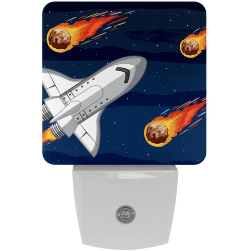 Spaceship Planet Set of 2 Night Light Auto Sensor Dusk to Dawn Energy Efficient Plug in Led Nightlight Home Decor Spaceship Planet Set of 2 Night Light Auto Sensor Dusk to Dawn Energy Efficient Plug in Led Nightlight Home Decor