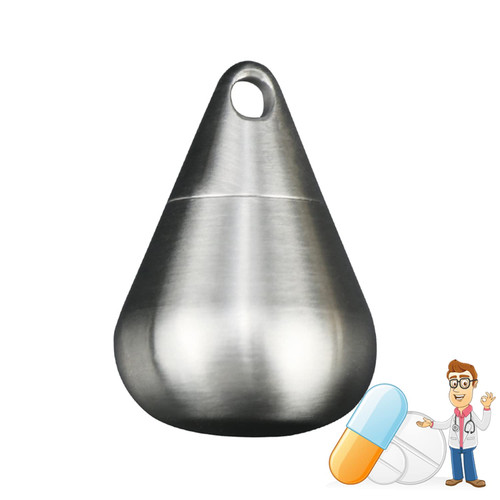 Titanium Pill Fob Necklace, Waterproof Pill Case Keychain, Pill Container Small EDC Travel Outdoor Pill Bottle, Hidden Pill Holder Pendant, Discreet Daily Pill Organizer, Bpa Free