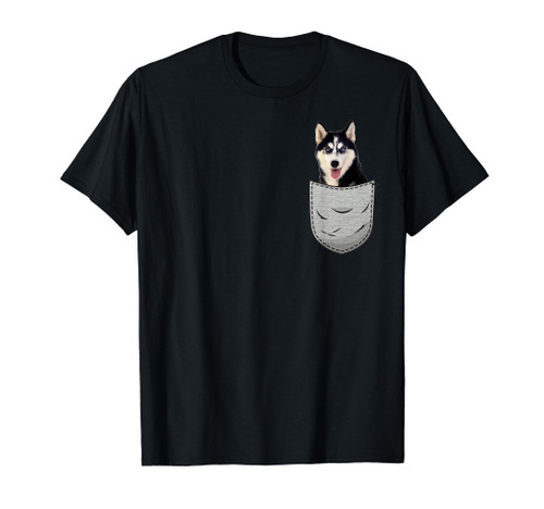 Cute Siberian Husky Sibe Chukcha for dog lovers pocket owner T-Shirt