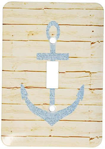 3dRose lsp_179106_1 Anchor with Glitter Image on White Wood Single Toggle Switch