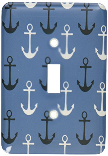 3dRose lsp_123490_1 Nautical Anchors in Blue and White Beach Theme Single Toggle Switch 3dRose lsp_123490_1 Nautical Anchors in Blue and White Beach Theme Single Toggle Switch