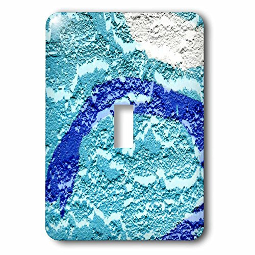 3dRose lsp_212452_1 Teal Blue White Abstract Wall Image Single Toggle Switch