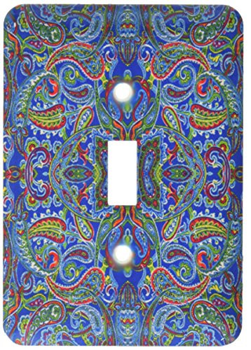 3dRose lsp_33259_1 Blue Paisley Ii Single Toggle Switch