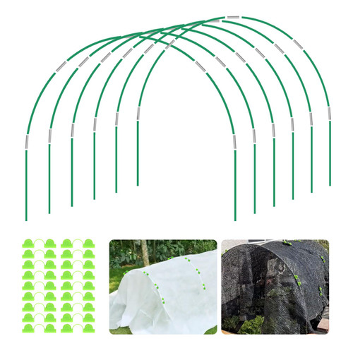 36Pcs Greenhouse Hoops Grow Tunnel, 6 Sets of 8Ft Rust-Free Fiberglass Garden Hoops Frame, Greenhouse Hoops for Raised Beds, DIY Plant Support Garden Stakes for Row Cover/Fabric