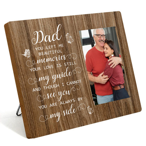 IAXIC Wall Tabletop Frames Memorial Gifts for Loss of Father Photo Frame Sympathy Gifts for Loss of Loved One Loss of Dad Rustic Picture Frames Loss of Father Gift Condolences Funeral Gifts Butterfly