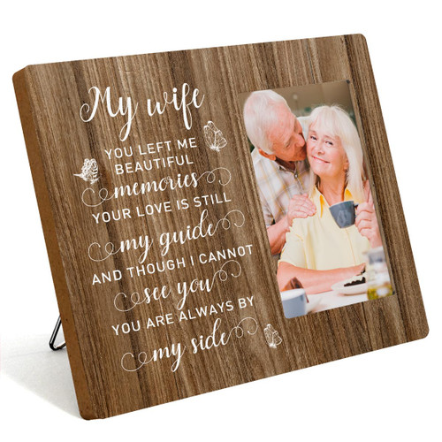 IAXIC Sympathy Gifts for Loss of Loved One Photo Frame Rustic Picture Frames Bereavement Gifts Memorial Gifts for Loss of Wife Condolences Gift for Loss Butterfly Decor Wooden Picture Frames
