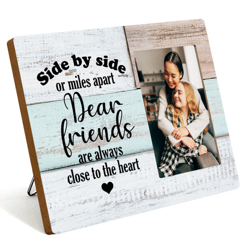 IAXIC Friendship Gifts for Women Friends Photo Frame Moving Away Gifts for Friends Birthday Christmas for Female Besties BFF Sister in Law Soul Sister Rustic Wooden Picture Frames