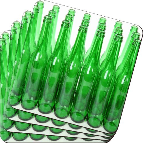 Rikki Knight and If Ten Green Bottles. Design Soft Square Beer Coasters (Set of 2), Multicolor