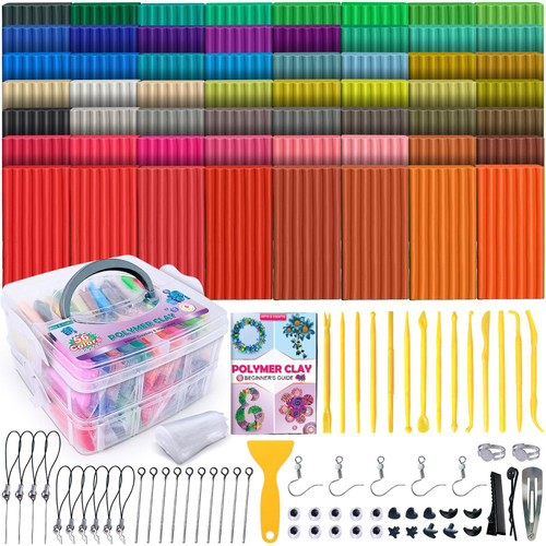 Polymer Clay Kit, 56 Colors Modeling Clay, DIY Oven Bake Molding Clay for Kids with Sculpting Clay Tools and Accessories, Art Craft Gift for Kids Polymer Clay Kit, 56 Colors Modeling Clay, DIY Oven Bake Molding Clay for Kids with Sculpting Clay Tools and Accessories, Art Craft Gift for Kids