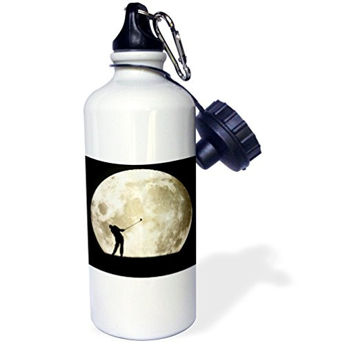 3dRose wb_174724_1 Golfing At Night - Golfer Silhouette Swings Club With Full Moon Sports Water Bottle, 21Oz, Multicolored 3dRose wb_174724_1 Golfing At Night - Golfer Silhouette Swings Club With Full Moon Sports Water Bottle, 21Oz, Multicolored