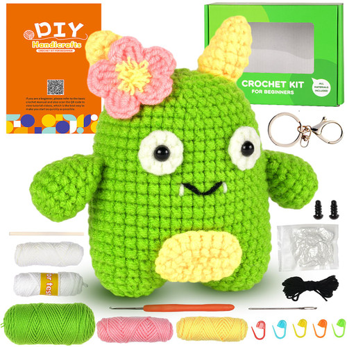 Sunxiner Crochet kit for Beginners,Beginner Crochet kit for Adults and Kids,DIY All in One Crochet Knitting with Easy to Crochet Yarn, and Hook Step-by-Step Video Tutorials