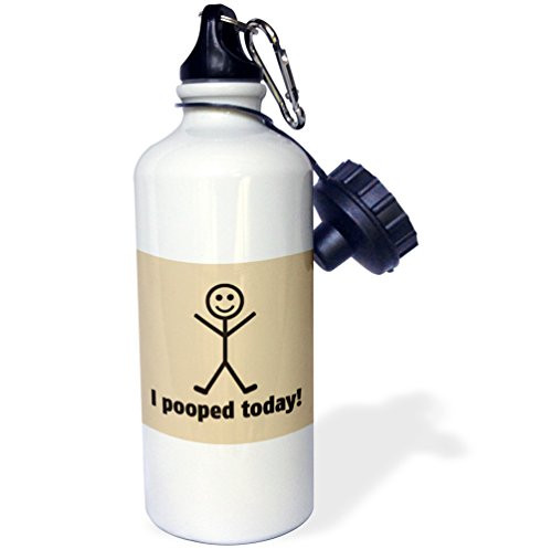 3dRose wb_178694_1 I pooped today Sports Water Bottle, Multicolored, 21 oz