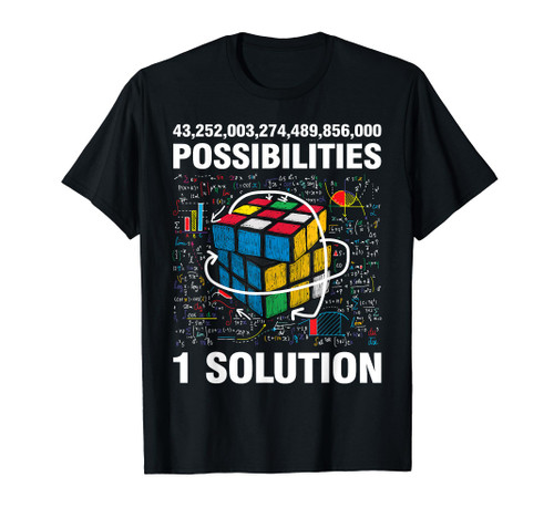 Funny Speed Cubing One Solution Math Lovers Boys Girls Mens T-Shirt