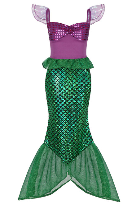 ALIZIWAY Little Girl Mermaid Princess Dresses Ariel Costume for Grils Birthday Party Halloween Cosplay Costumes Y088XL