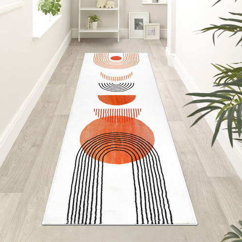 Ileading Boho Runner Rugs for Hallway 2'x6' Non Slip Kitchen Runner Rugs with Rubber Backing Washable Long Bathroom Rugs Runner Bohemian Floor Carpet Runner for Bathroom Bedroom Laundry Room