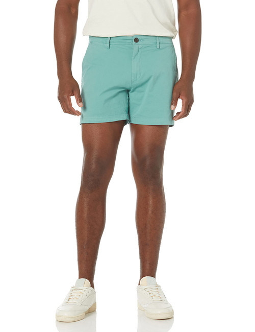 Amazon Essentials Men's Slim-Fit 5" Flat-Front Comfort Stretch Chino Short (Previously Goodthreads), Duck Egg Blue, 36